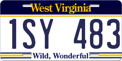 WV license plate 1SY483