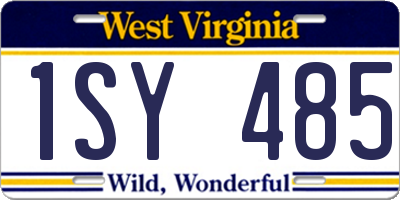 WV license plate 1SY485