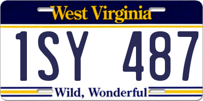 WV license plate 1SY487