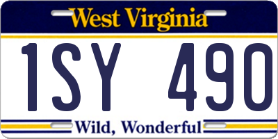 WV license plate 1SY490