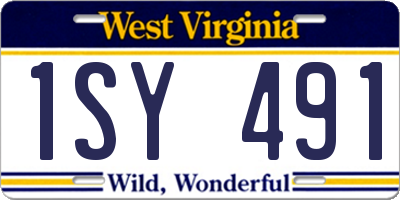 WV license plate 1SY491