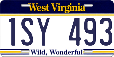 WV license plate 1SY493