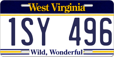 WV license plate 1SY496