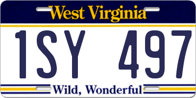 WV license plate 1SY497