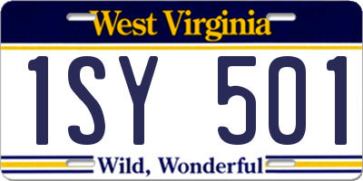 WV license plate 1SY501