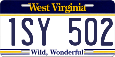 WV license plate 1SY502