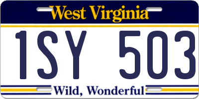 WV license plate 1SY503