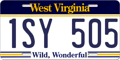 WV license plate 1SY505