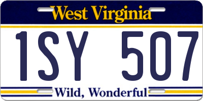 WV license plate 1SY507