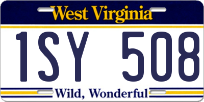 WV license plate 1SY508