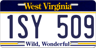 WV license plate 1SY509