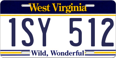 WV license plate 1SY512