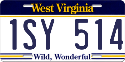 WV license plate 1SY514