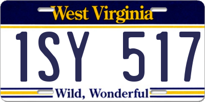 WV license plate 1SY517