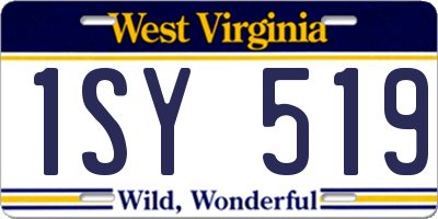 WV license plate 1SY519