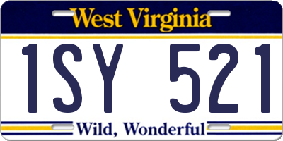 WV license plate 1SY521