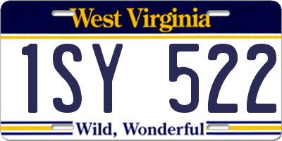 WV license plate 1SY522