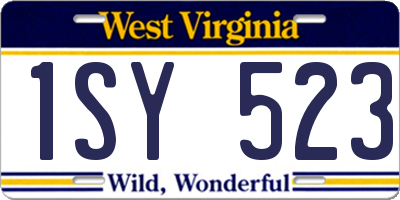 WV license plate 1SY523