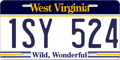 WV license plate 1SY524