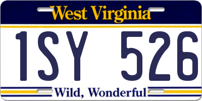WV license plate 1SY526