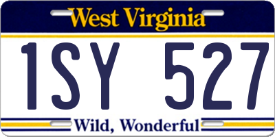 WV license plate 1SY527