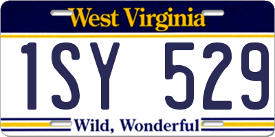 WV license plate 1SY529