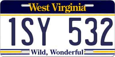 WV license plate 1SY532