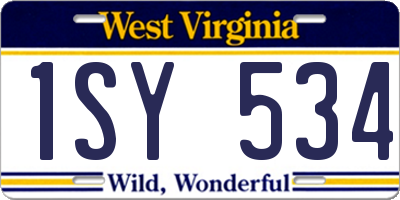 WV license plate 1SY534