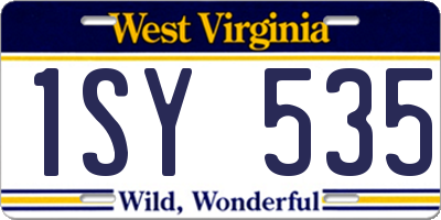 WV license plate 1SY535