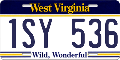 WV license plate 1SY536