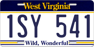 WV license plate 1SY541