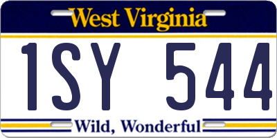 WV license plate 1SY544