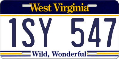 WV license plate 1SY547