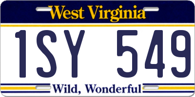 WV license plate 1SY549