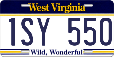 WV license plate 1SY550