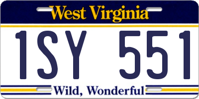 WV license plate 1SY551