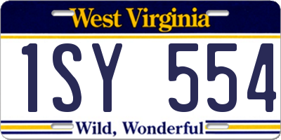WV license plate 1SY554