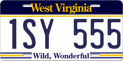 WV license plate 1SY555