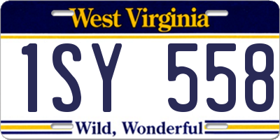 WV license plate 1SY558