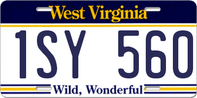 WV license plate 1SY560