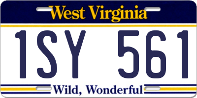 WV license plate 1SY561