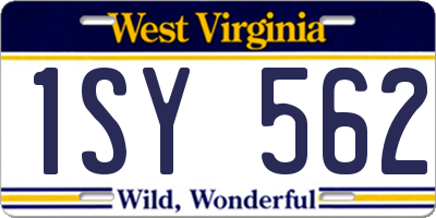 WV license plate 1SY562