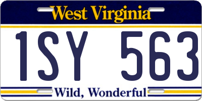 WV license plate 1SY563