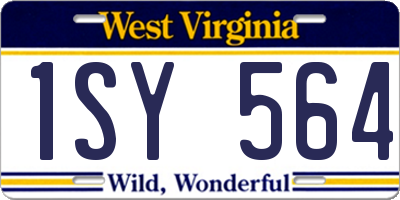 WV license plate 1SY564