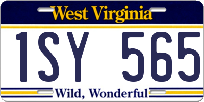 WV license plate 1SY565