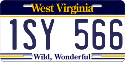 WV license plate 1SY566