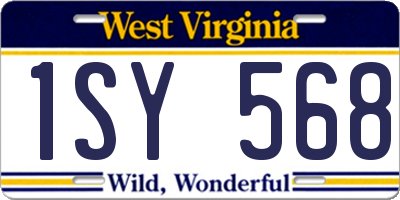 WV license plate 1SY568