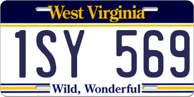 WV license plate 1SY569