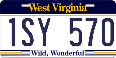 WV license plate 1SY570