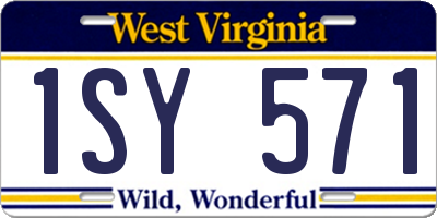 WV license plate 1SY571